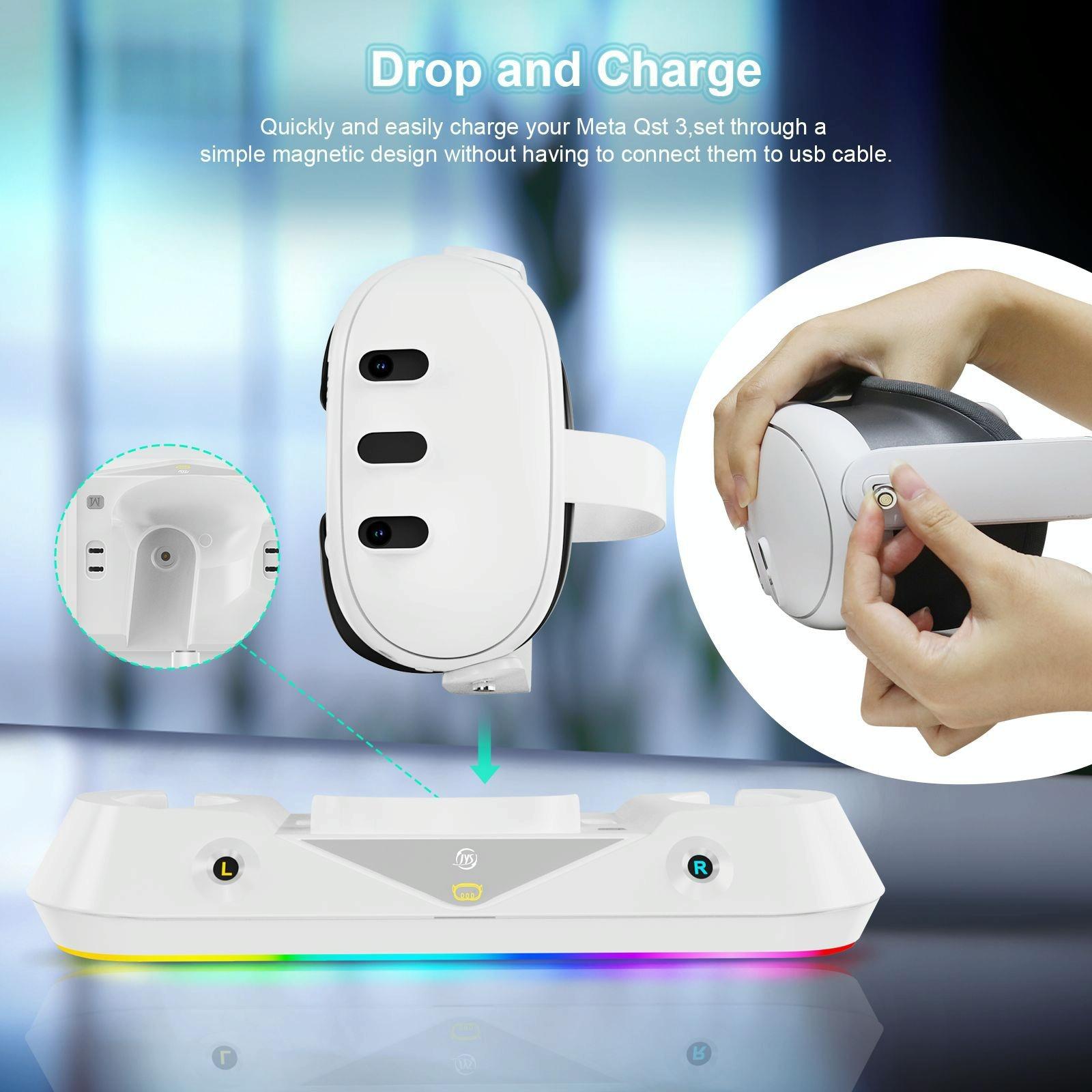 Vr Game Seat Charging Set with Magnetic Suction Base for Meta Quest 3 Glasses and Handle 7