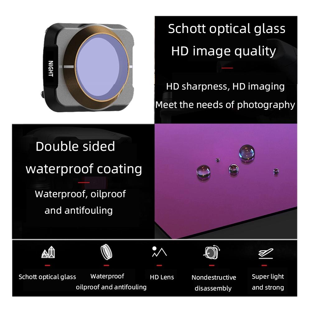 Variable Vnd Lens Filter for Dji Mavic Air 2 - 3-in-1 2.5-6.9 Stop - Reducing Light Pollution 4