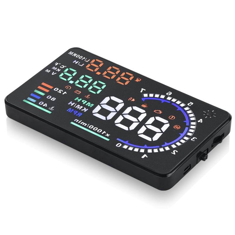 Car Obdii Hud Warning System 5.5 Inch Display Fuel Consumption Speed Alarm Water Temp Fault Diagnosis 10
