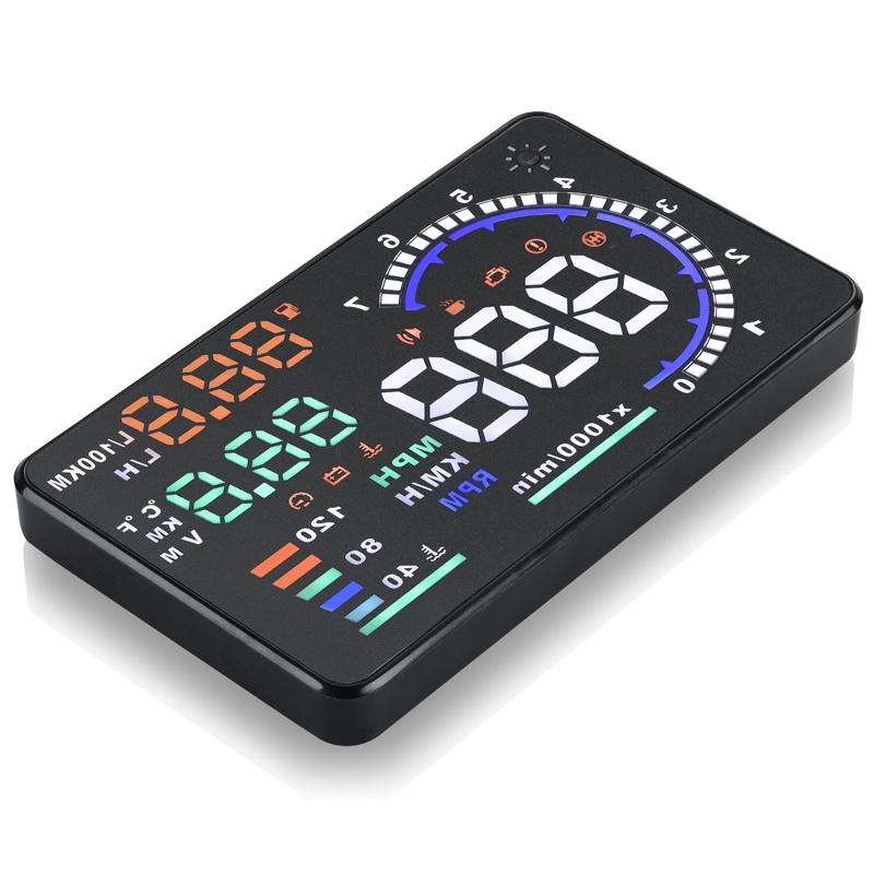 Car Obdii Hud Warning System 5.5 Inch Display Fuel Consumption Speed Alarm Water Temp Fault Diagnosis 11