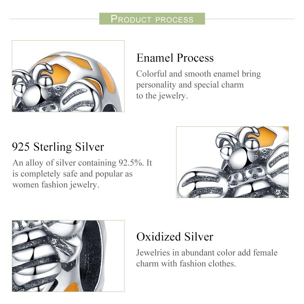 925 Sterling Silver Bee Charm For Diy Bracelets & Necklaces 5