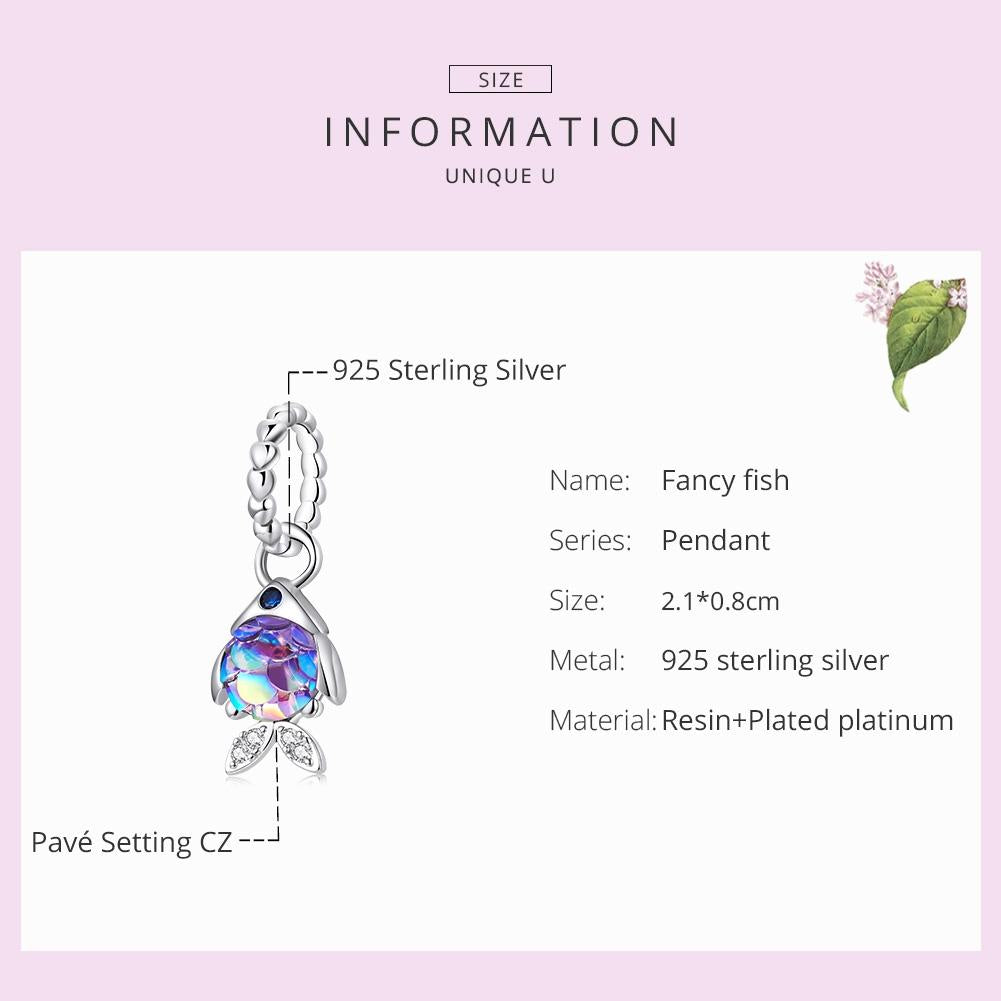 925 Sterling Silver Fantasy Fish Pendant For Diy Bracelets & Necklaces 4