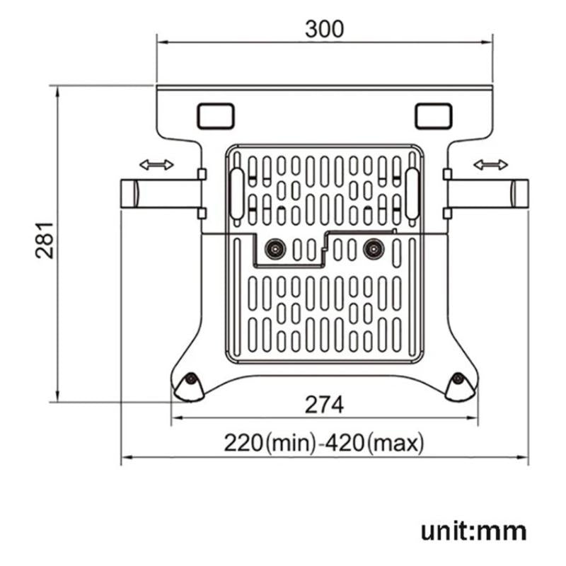 Universal Laptop Mount for Vesa 100x100mm - Fits 10-17 Inch Notebooks 3