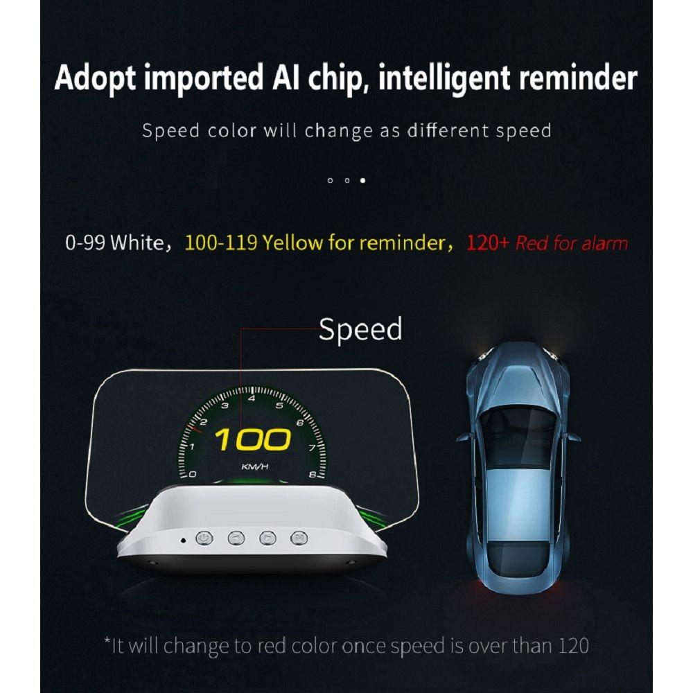 Car Head Up Display Hud Overspeed Temp Voltage Engine Failure Fatigue Reminder Navigation 4