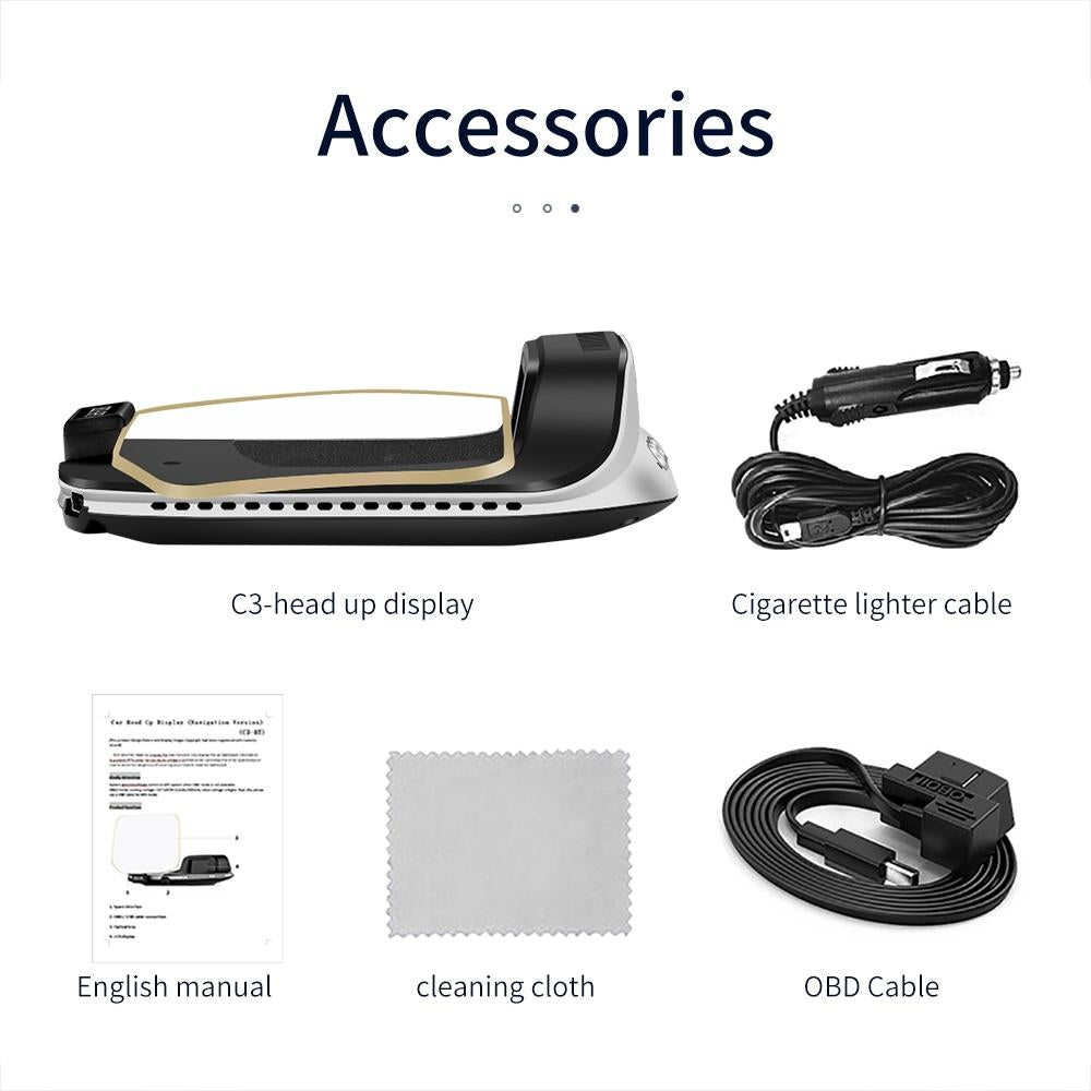 Car Head Up Display Hud Overspeed Temp Voltage Engine Failure Fatigue Reminder Navigation 12