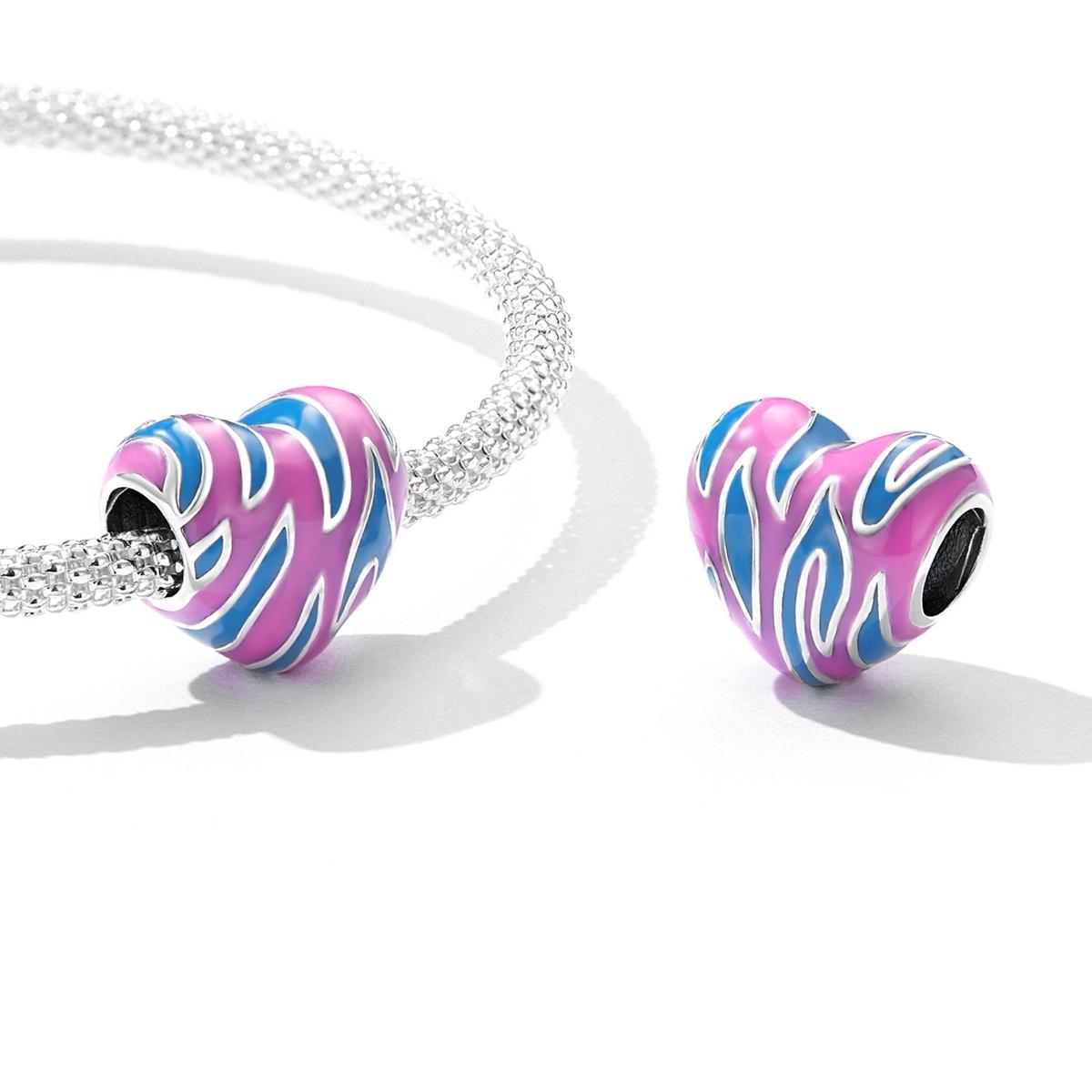 925 Sterling Silver Contrast Heart Beads For Diy Bracelets & Necklaces 5