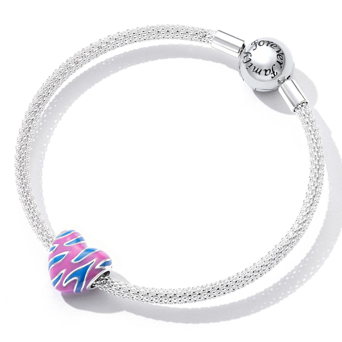 925 Sterling Silver Contrast Heart Beads For Diy Bracelets & Necklaces 6