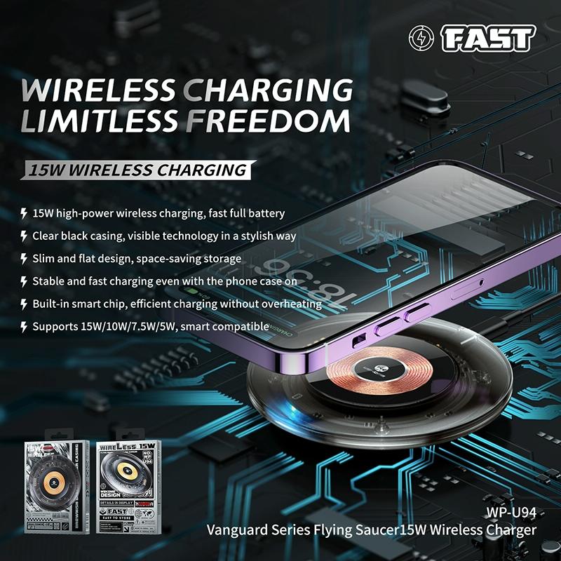 15W Desktop Wireless Charger Sleek Design 3