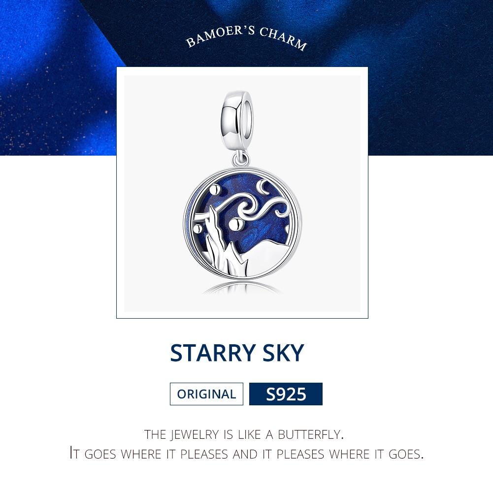 925 Sterling Silver Starry Sky Pendant For Diy Bracelets & Necklaces 4