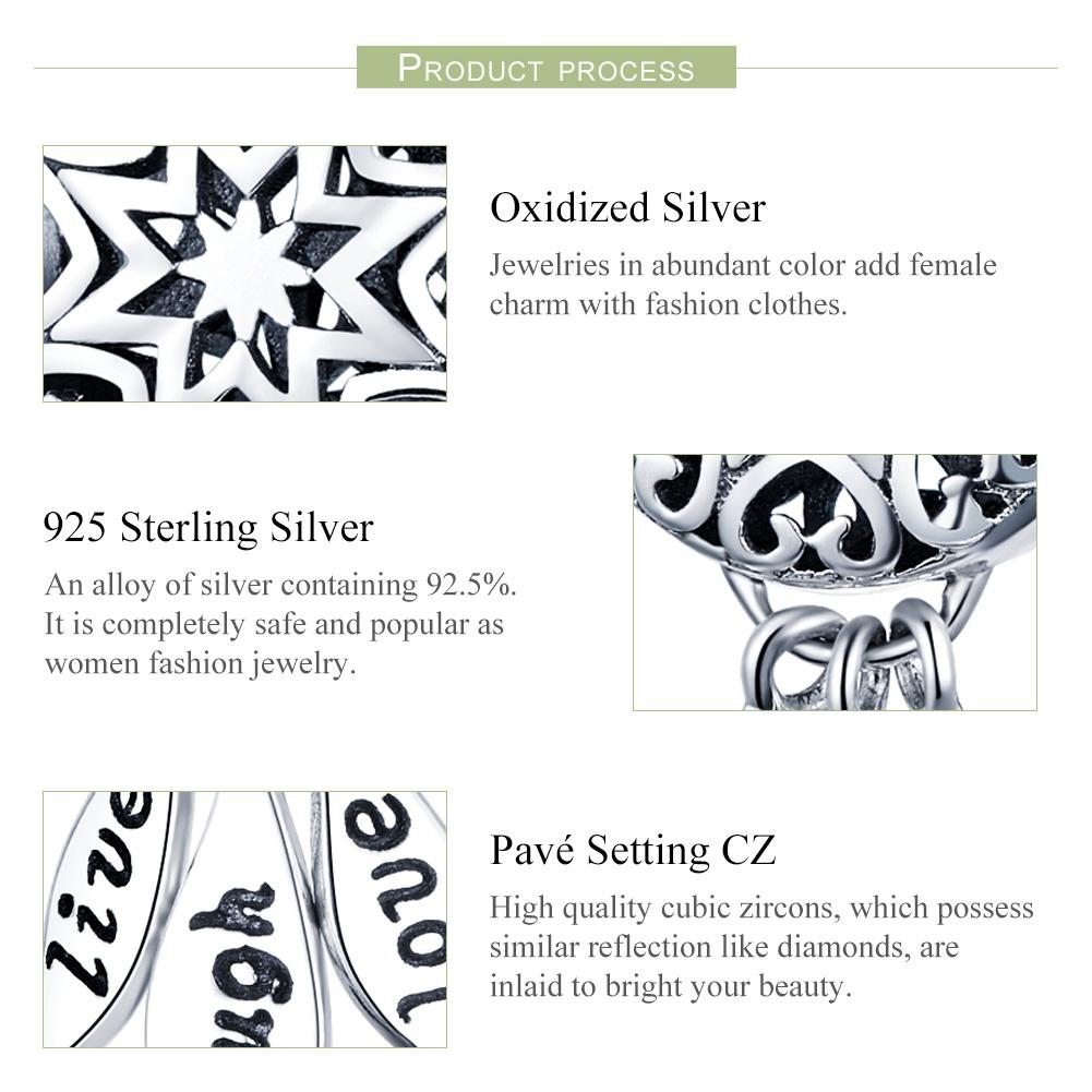 925 Sterling Silver Diy Bracelet Beads Heart Pattern 5