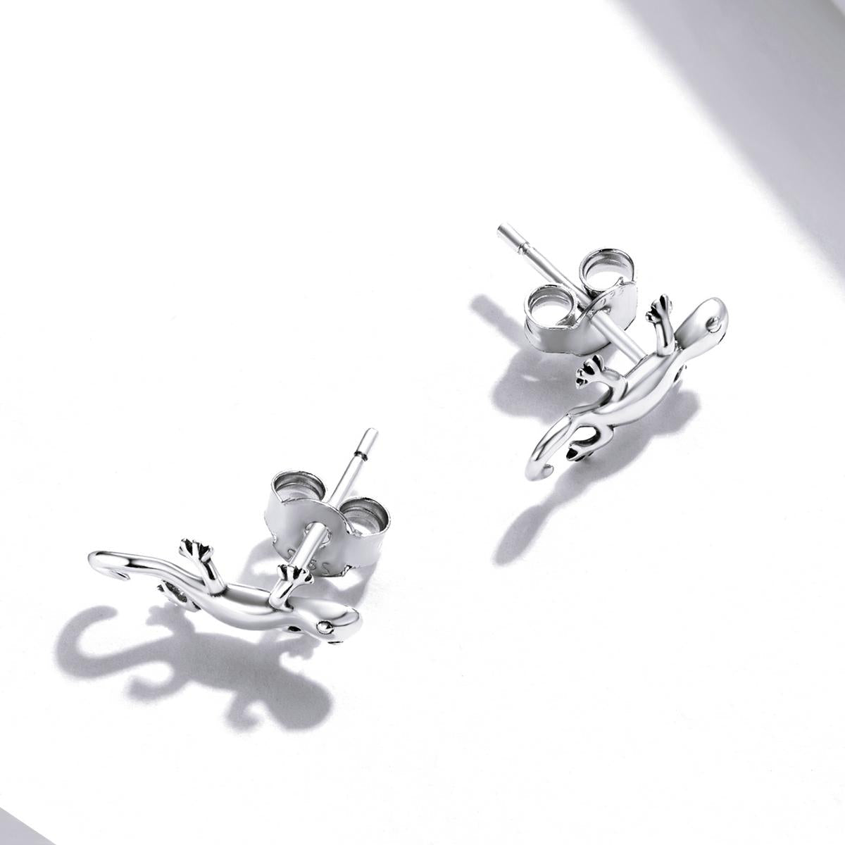 925 Sterling Silver Gecko Ear Studs Earrings For Women 4
