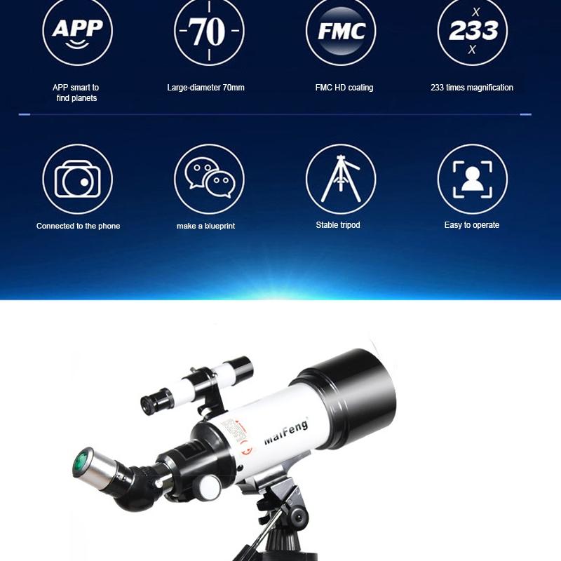 High Definition Astronomical Telescope with Tripod - 233x70 11