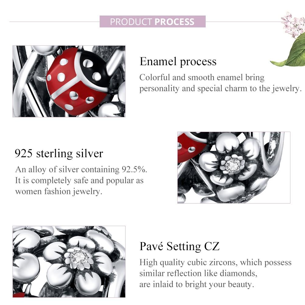 925 Sterling Silver Ladybug Beads For Diy Bracelets & Necklaces 6