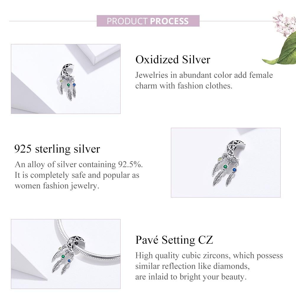 925 Sterling Silver Moon Beaded Bracelet Accessory 5