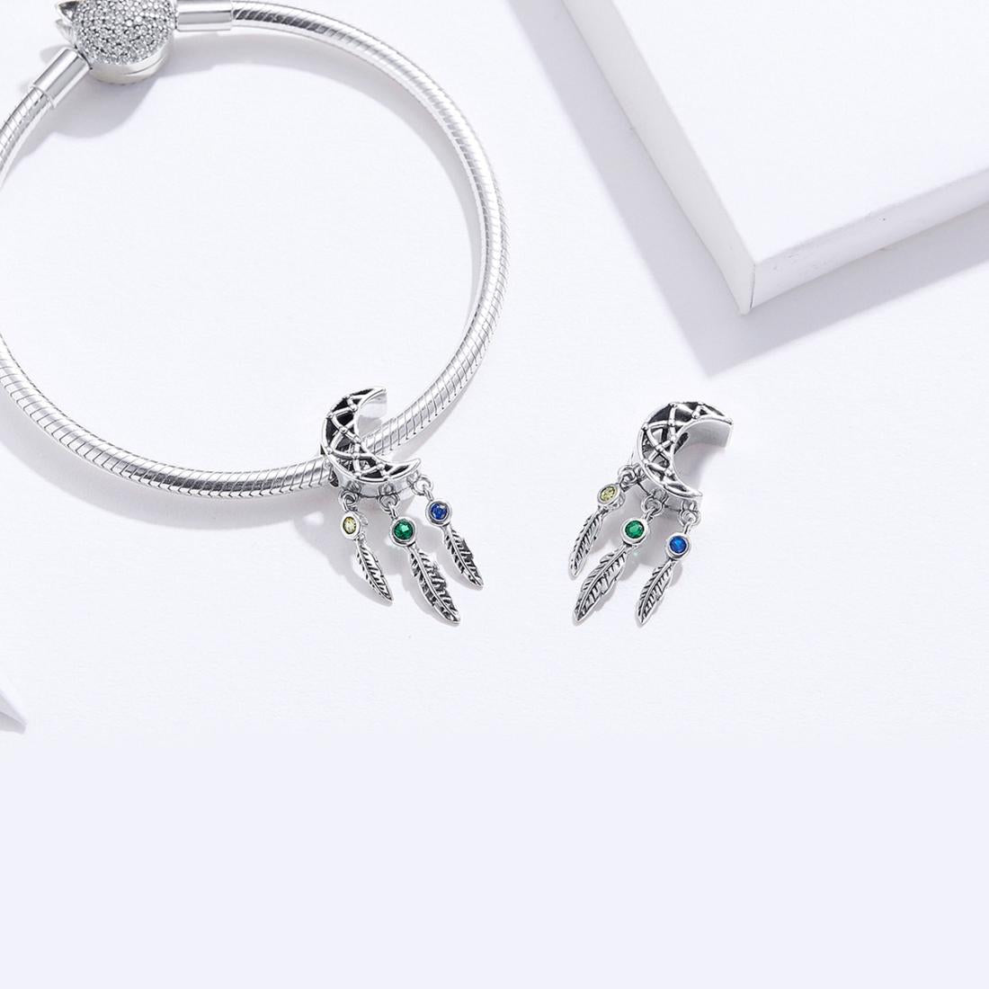 925 Sterling Silver Moon Beaded Bracelet Accessory 7