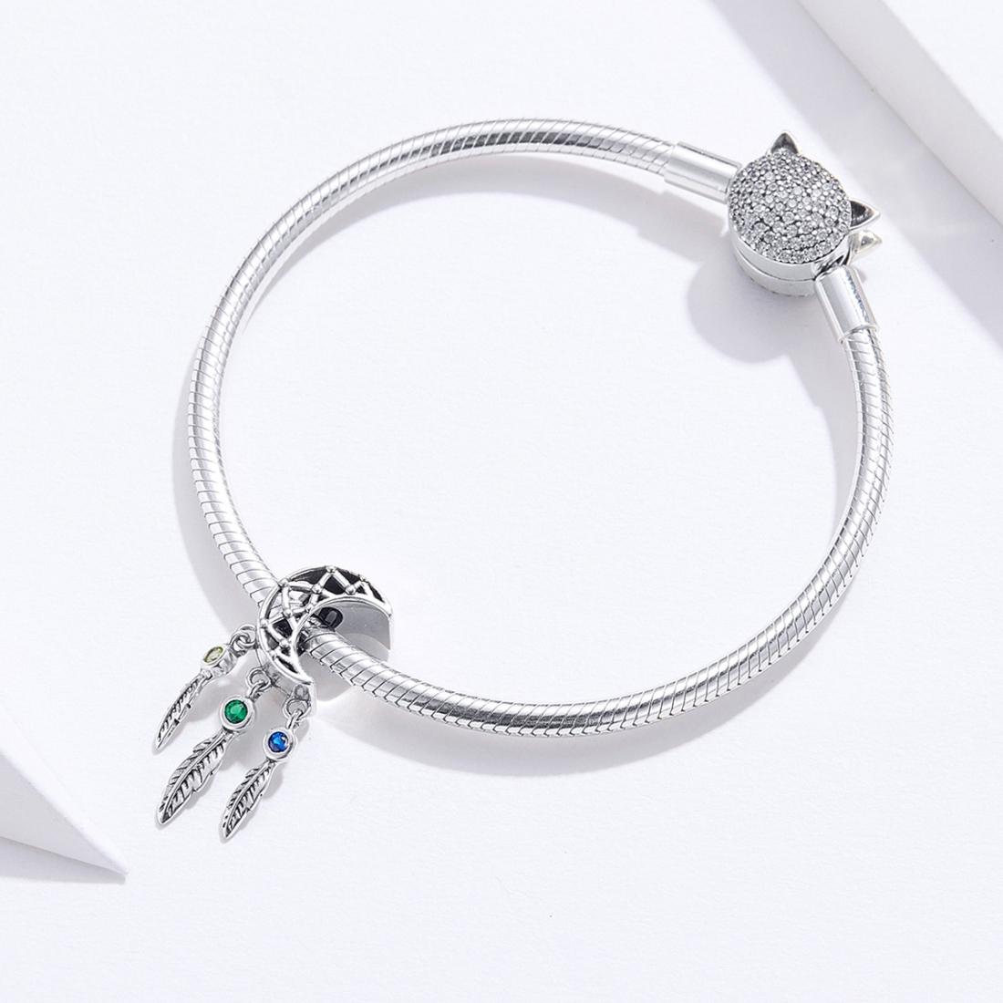 925 Sterling Silver Moon Beaded Bracelet Accessory 8