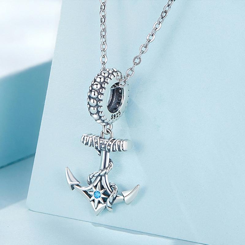 925 Sterling Silver Anchor Pendant Bracelet Beads 5