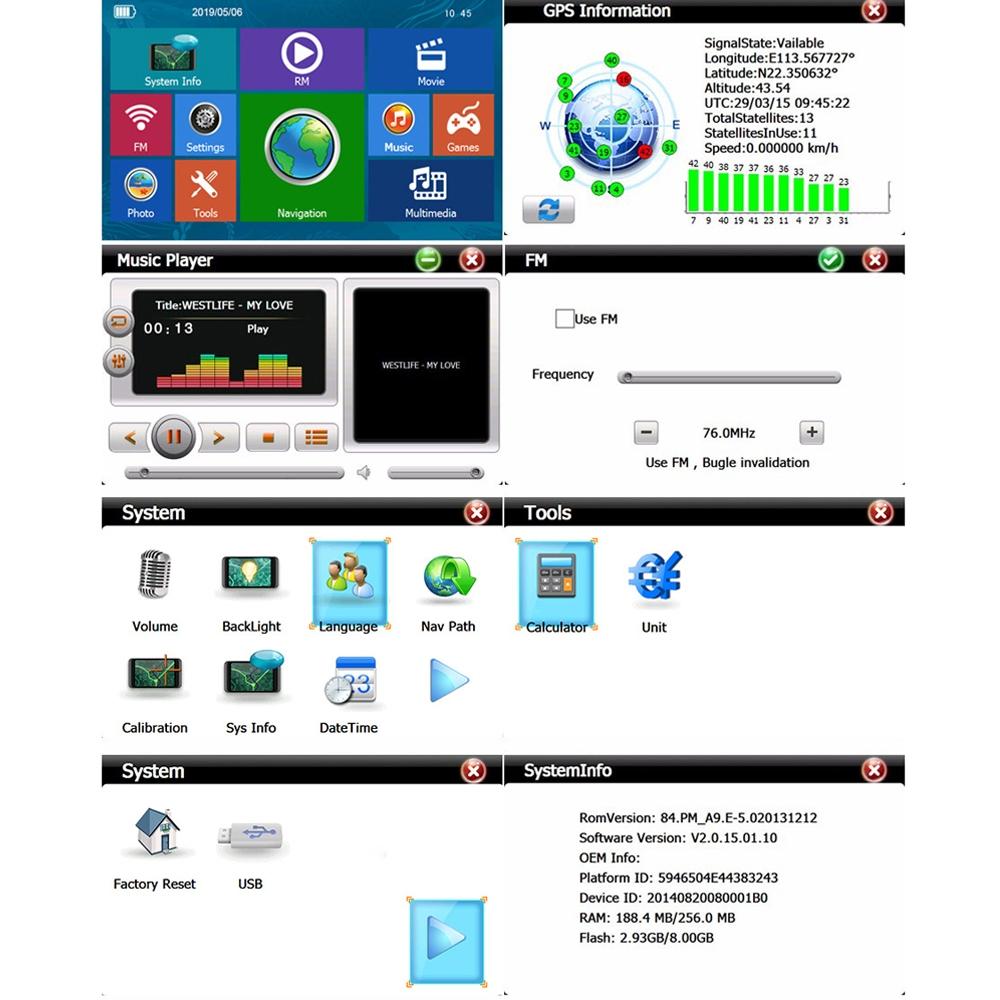 8 Inch Car Gps Navigator - 9 Screen Bluetooth Africa Map - Australia Map 7