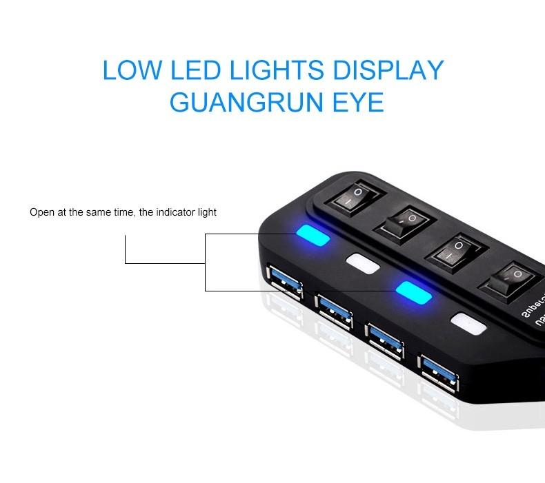 4-Port Usb 3.0 Hub With Individual Switches Black 7