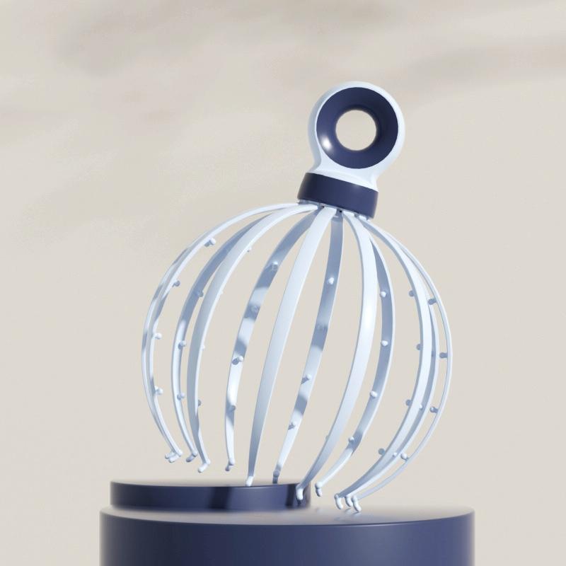12 Claw Scalp Massager Relaxing Head Meridian Massage Tool Blue 3