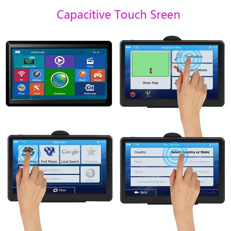 7 Inch Car Gps Navigator 8G + 128M Resistive Screen South America Map Fm / Tf Card Support 5