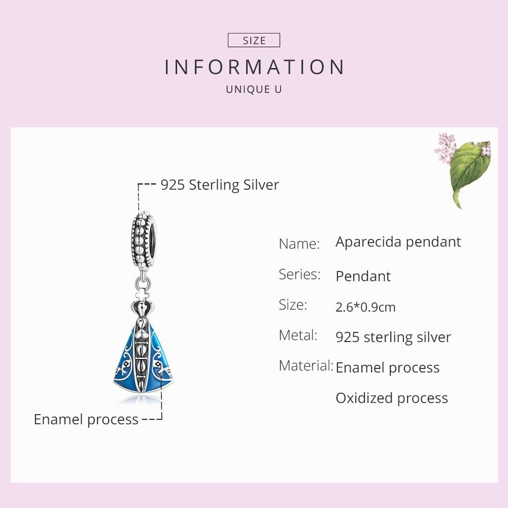 925 Sterling Silver Virgin Pendant For Diy Bracelets & Necklaces 4