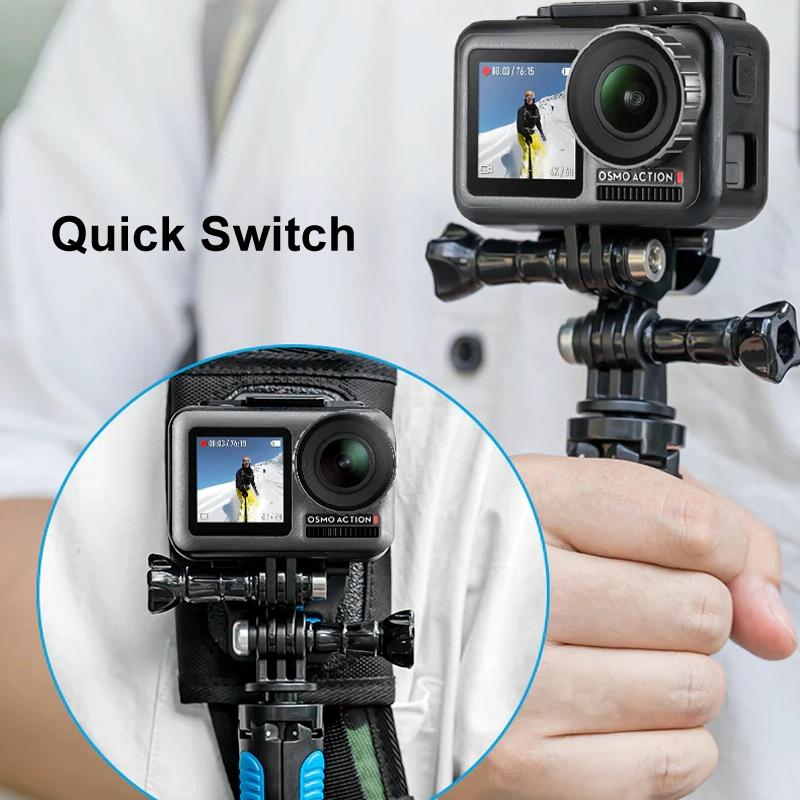 Double Head J Buckle Backpack Mount For Sports Cameras 9