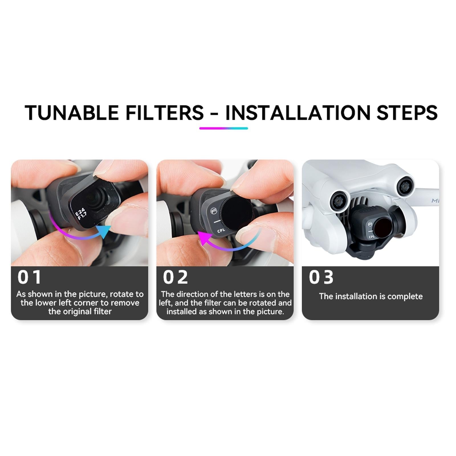 Essential Pl Filters for Dji Mini 3 Pro Drone - 6 In 1 Uv+Cpl+Nd/Pl 8/16/32/64 8