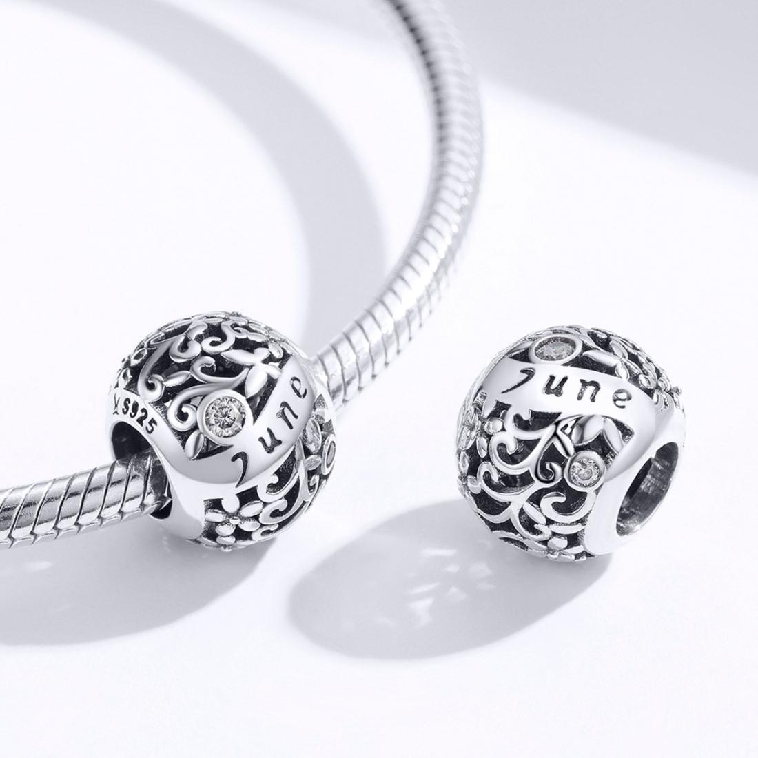 925 Sterling Silver Diy Birthstone Bracelet & Necklace Set June Style - June 4