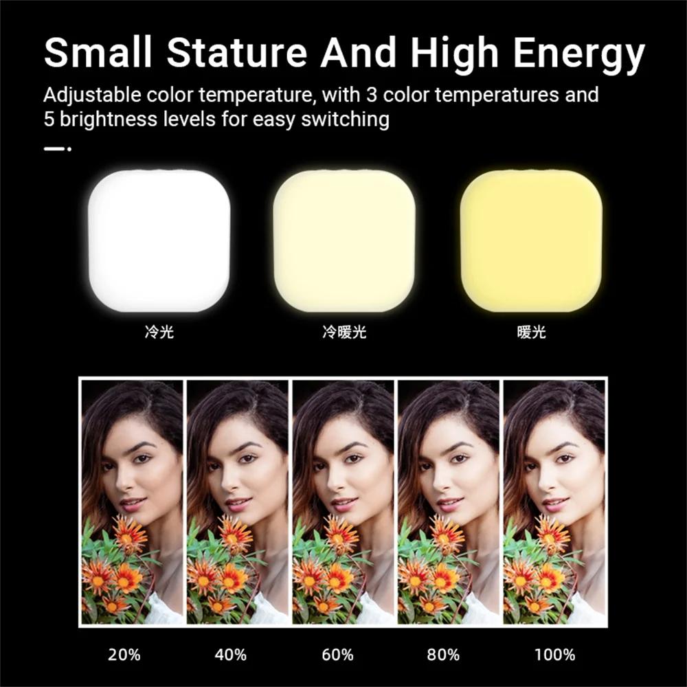 Rechargeable Mini Magnetic Selfie Light - Tri-colour Temperature 8