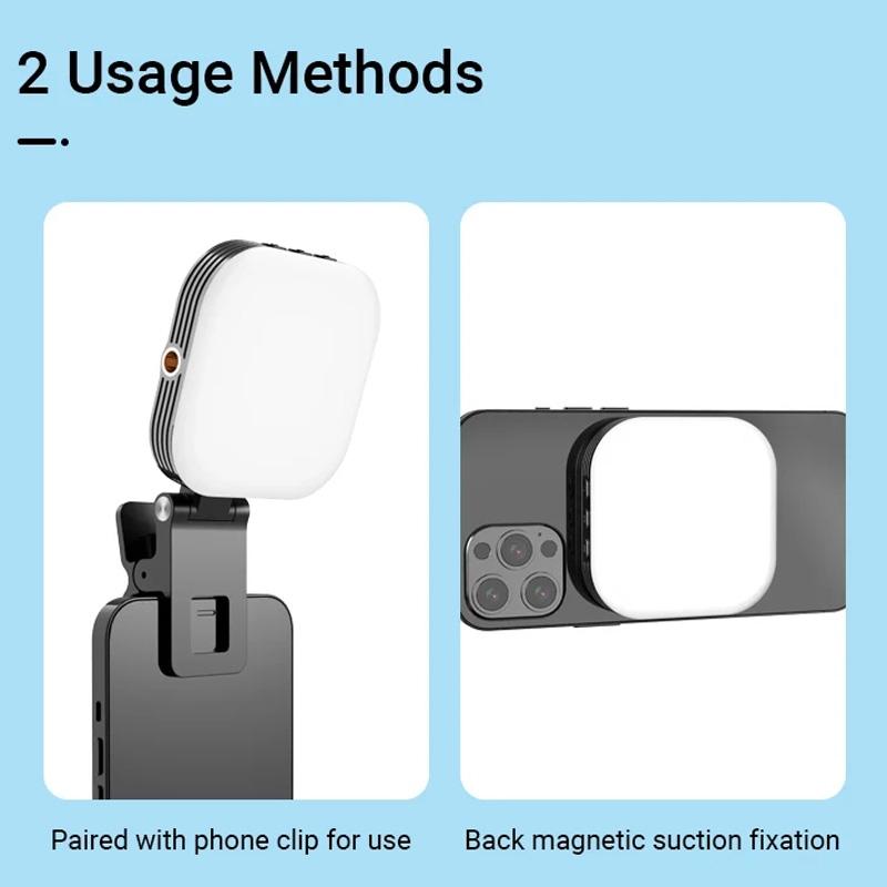 Rechargeable Mini Magnetic Selfie Light - Tri-colour Temperature 9