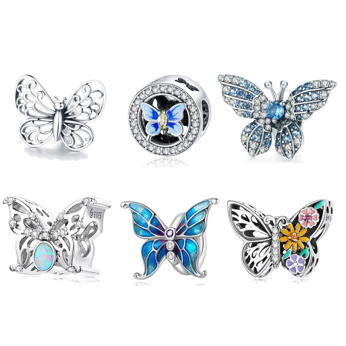 925 Sterling Silver Diy Butterfly Bracelet Pearl Accessories Scc1682 4
