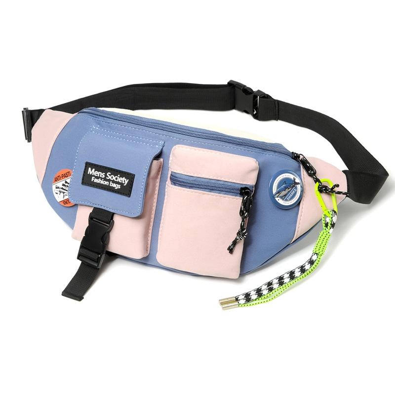 Lightweight Black Canvas Crossbody Backpack For Active Lifestyles - Blue + Lanyard 12