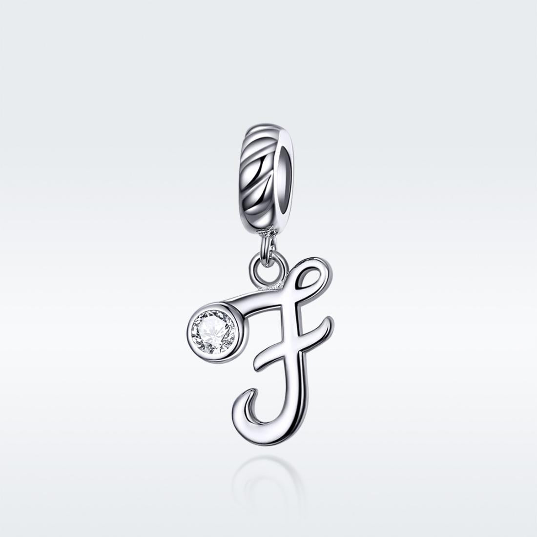 925 Sterling Silver Personalized Letter Pendant For Diy Bracelets And Necklaces Style - F 3