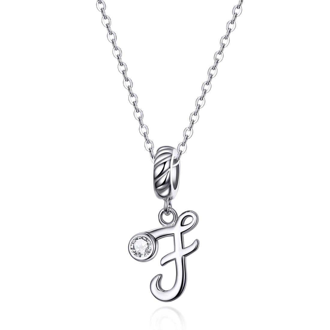 925 Sterling Silver Personalized Letter Pendant For Diy Bracelets And Necklaces Style - F 4
