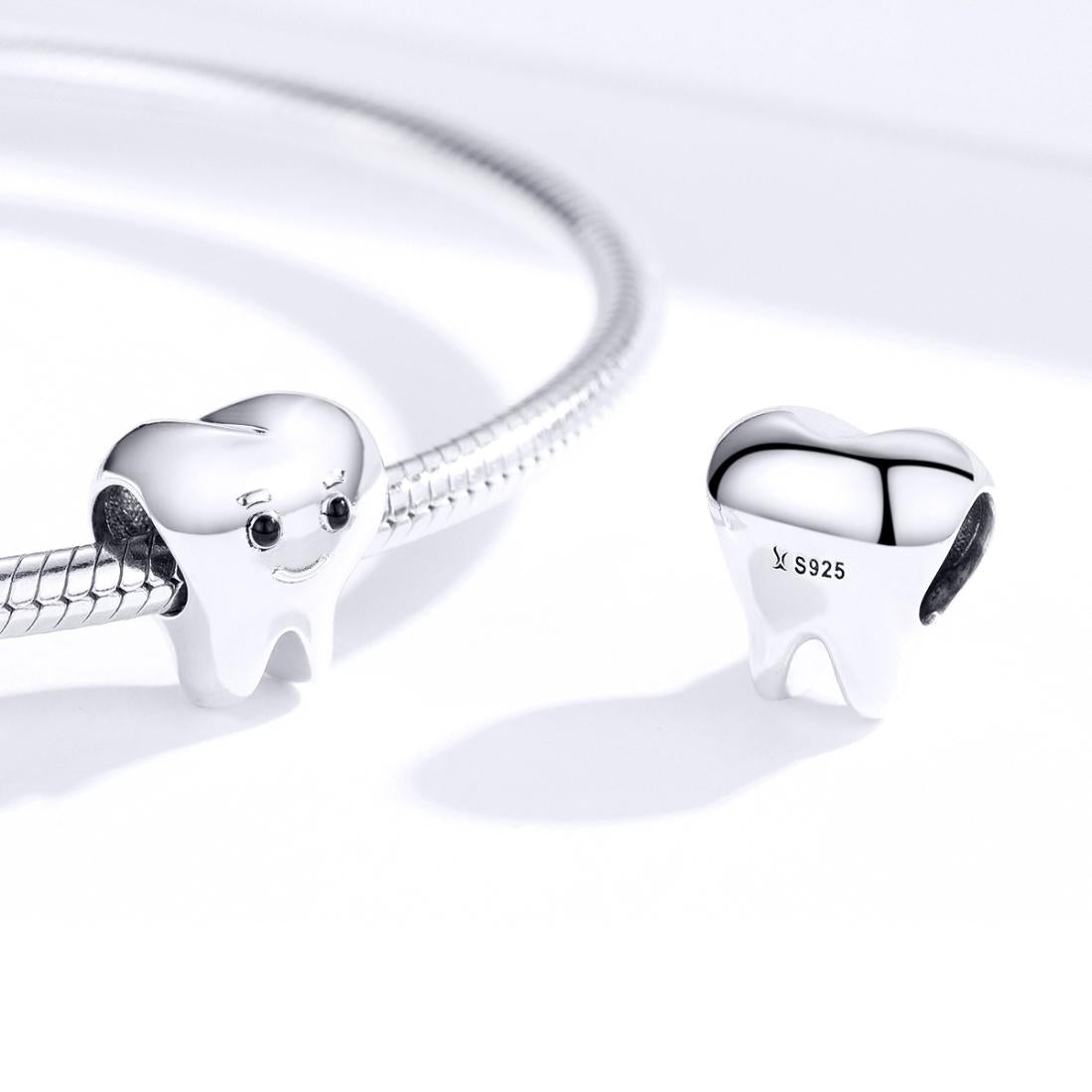 925 Sterling Silver Handmade Tooth Charm For Diy Beaded Accessories 7