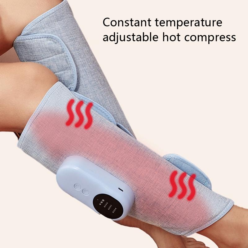 Gray Wireless Leg Massager Hot Compress + Air Pressure + Vibration 6
