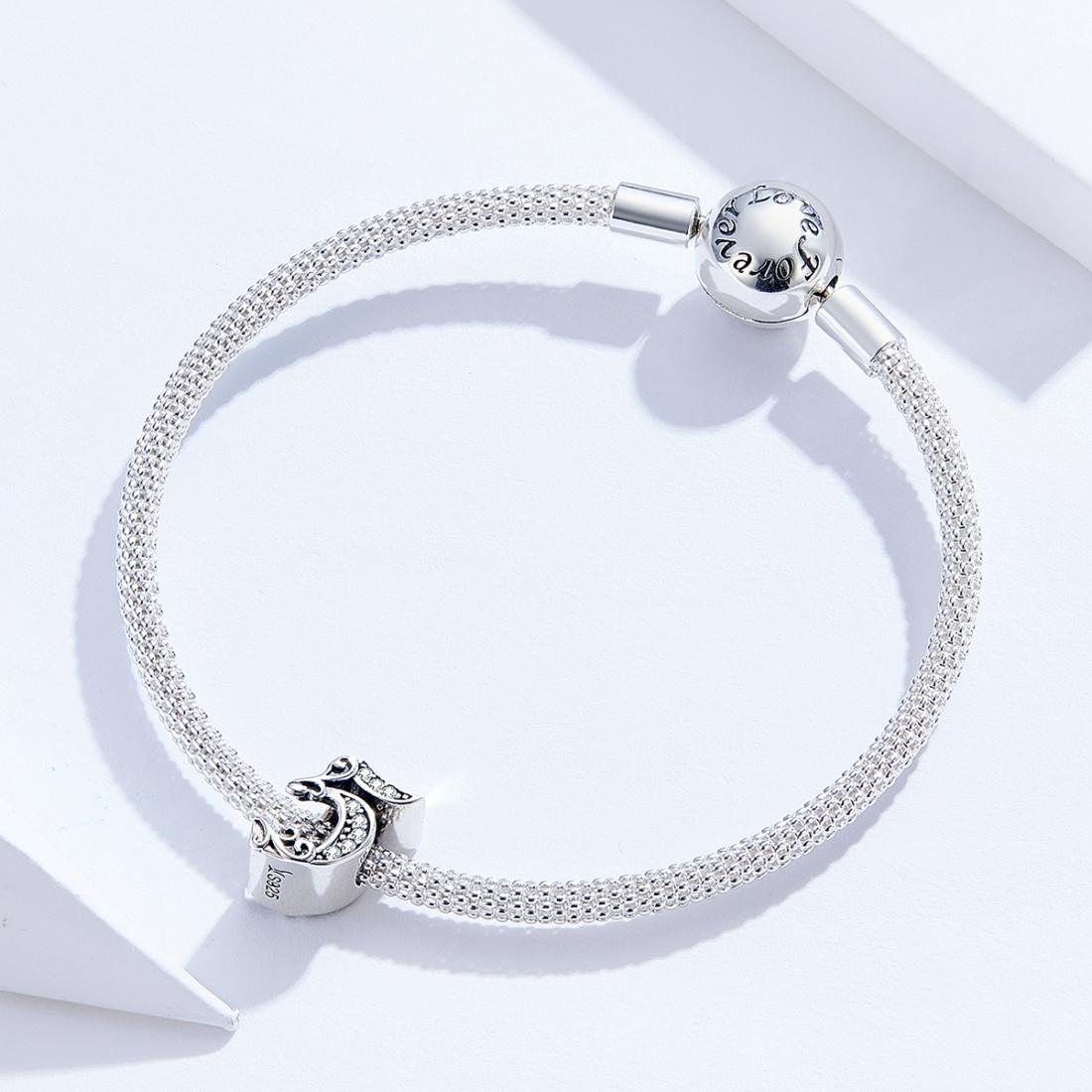 925 Sterling Silver Relief Number Series 0 9 Beads For Diy Bracelets And Necklaces Style - 5 5