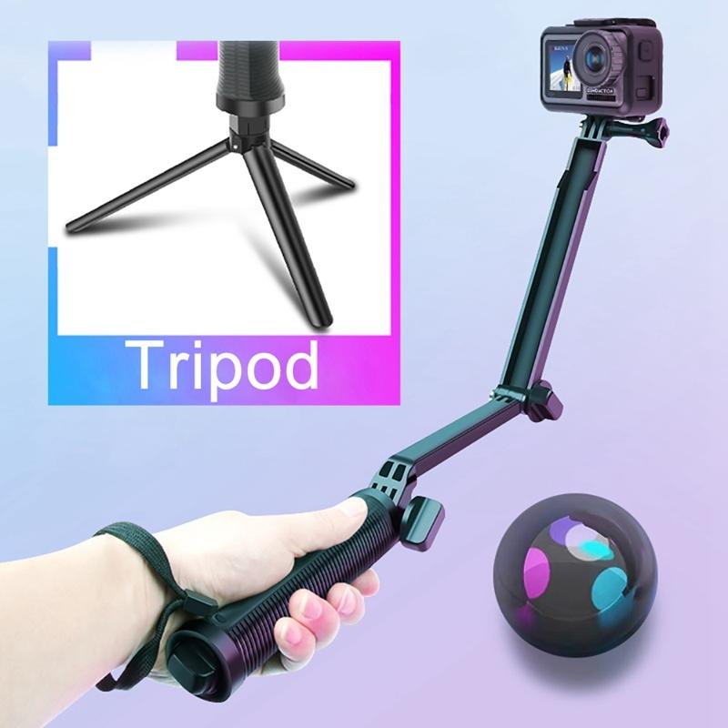 3-in-1 Monopod Tripod Selfie Stick for Gopro Hero12 - Portable and Versatile 3