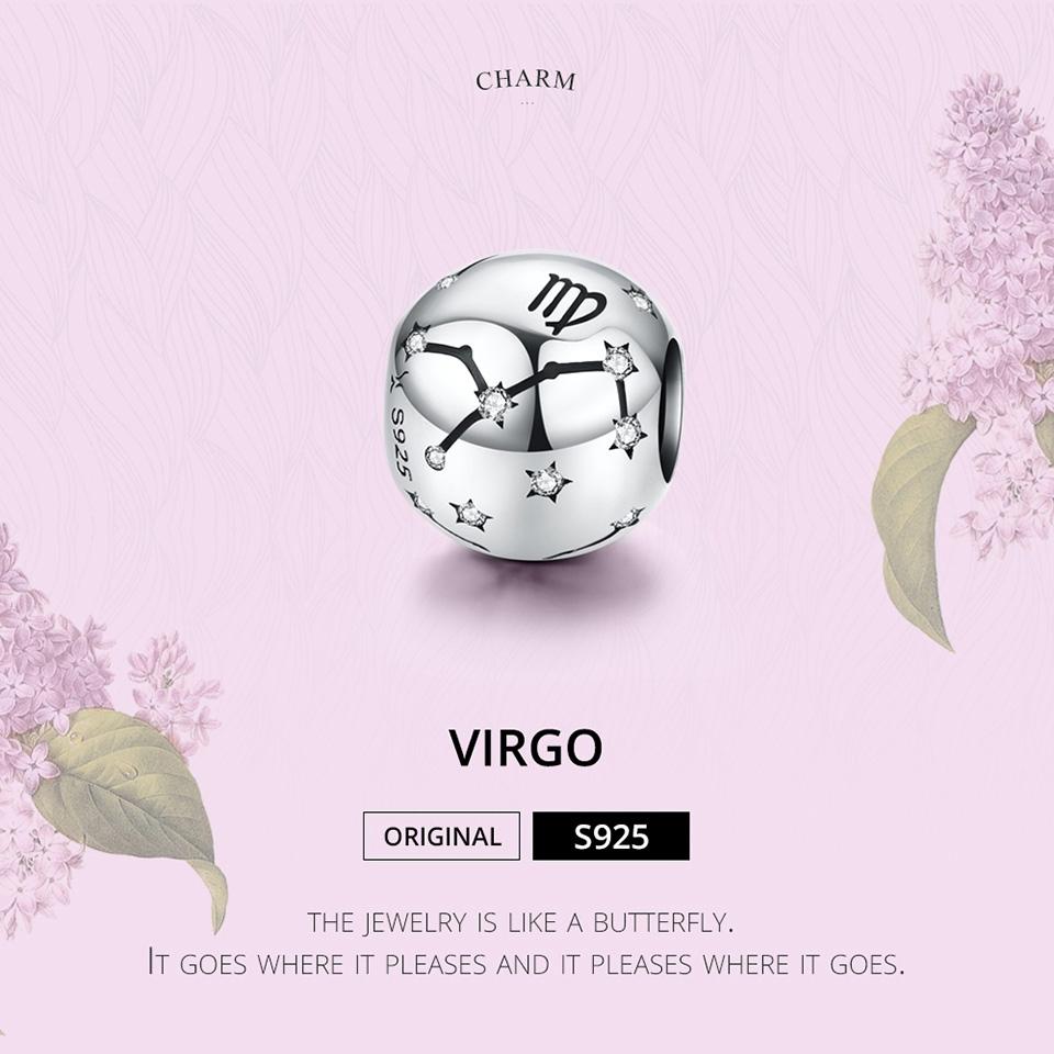 925 Sterling Silver Diy Zodiac Bracelet Beads Virgo Style - Virgo 4