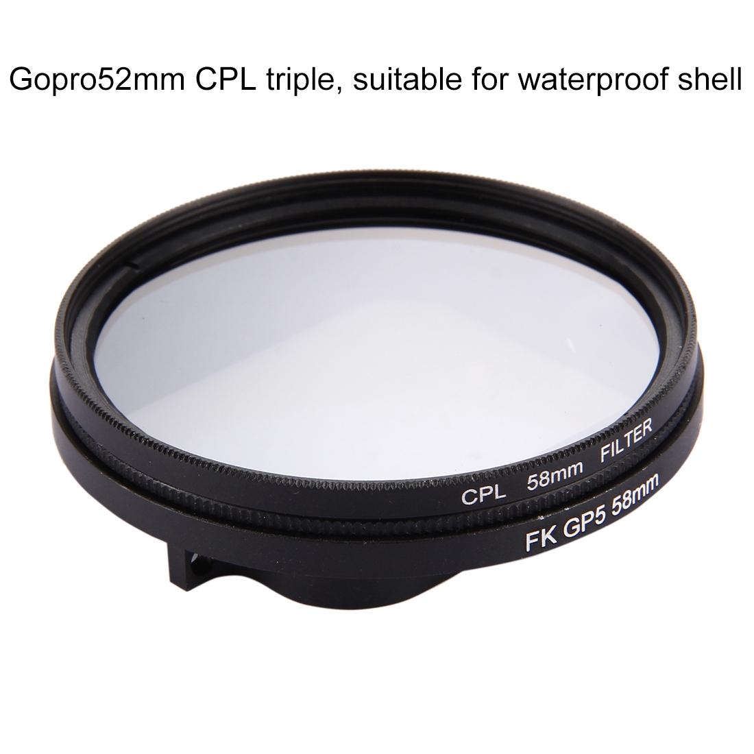 3-in-1 58mm Round Cpl Lens Filter for Gopro Hero7 / 6 / 5 with Cap 6