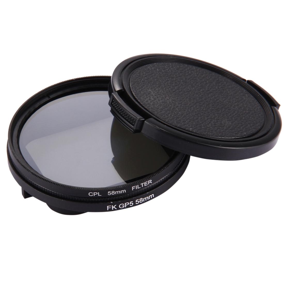 3-in-1 58mm Round Cpl Lens Filter for Gopro Hero7 / 6 / 5 with Cap 7