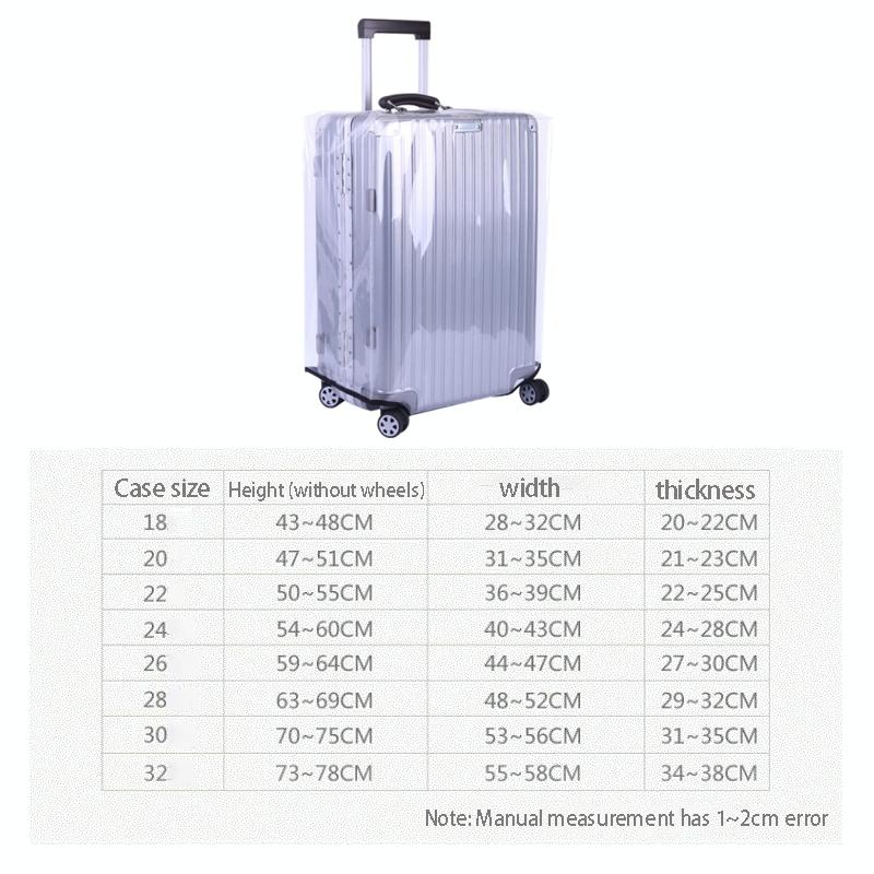 Waterproof Pvc Trolley Suitcase Cover - 30 Inch Rimless Transparent Dustproof 5