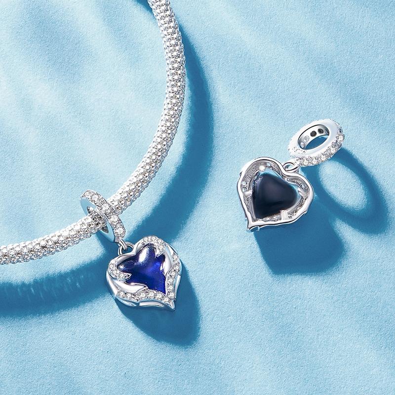 925 Sterling Silver Temperature Sensitive Heart Pendant For Jewelry 6