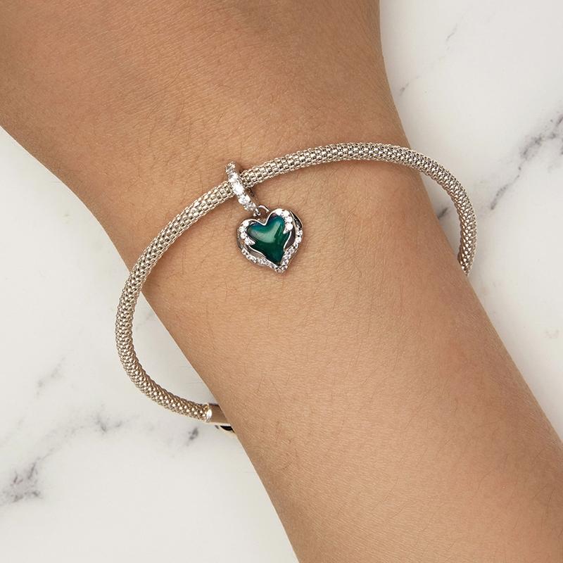 925 Sterling Silver Temperature Sensitive Heart Pendant For Jewelry 8