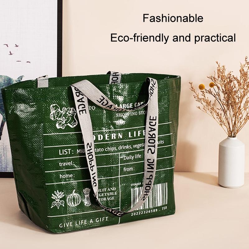 Eco Friendly Large Capacity Folding Shopping Bag Beige - Small Yellow 5