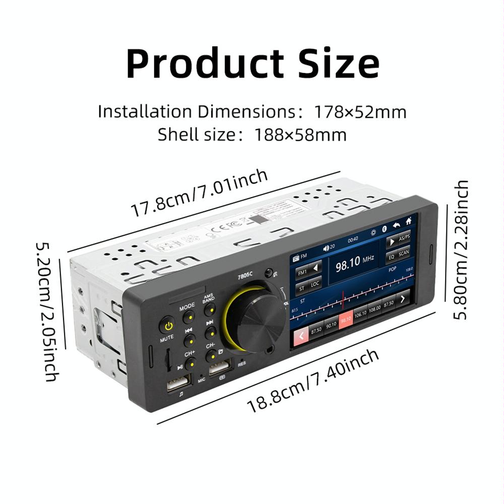 4.1 Inch Touch Screen Car Mp5 Player Fm & Bluetooth Tf Card Remote Control 14