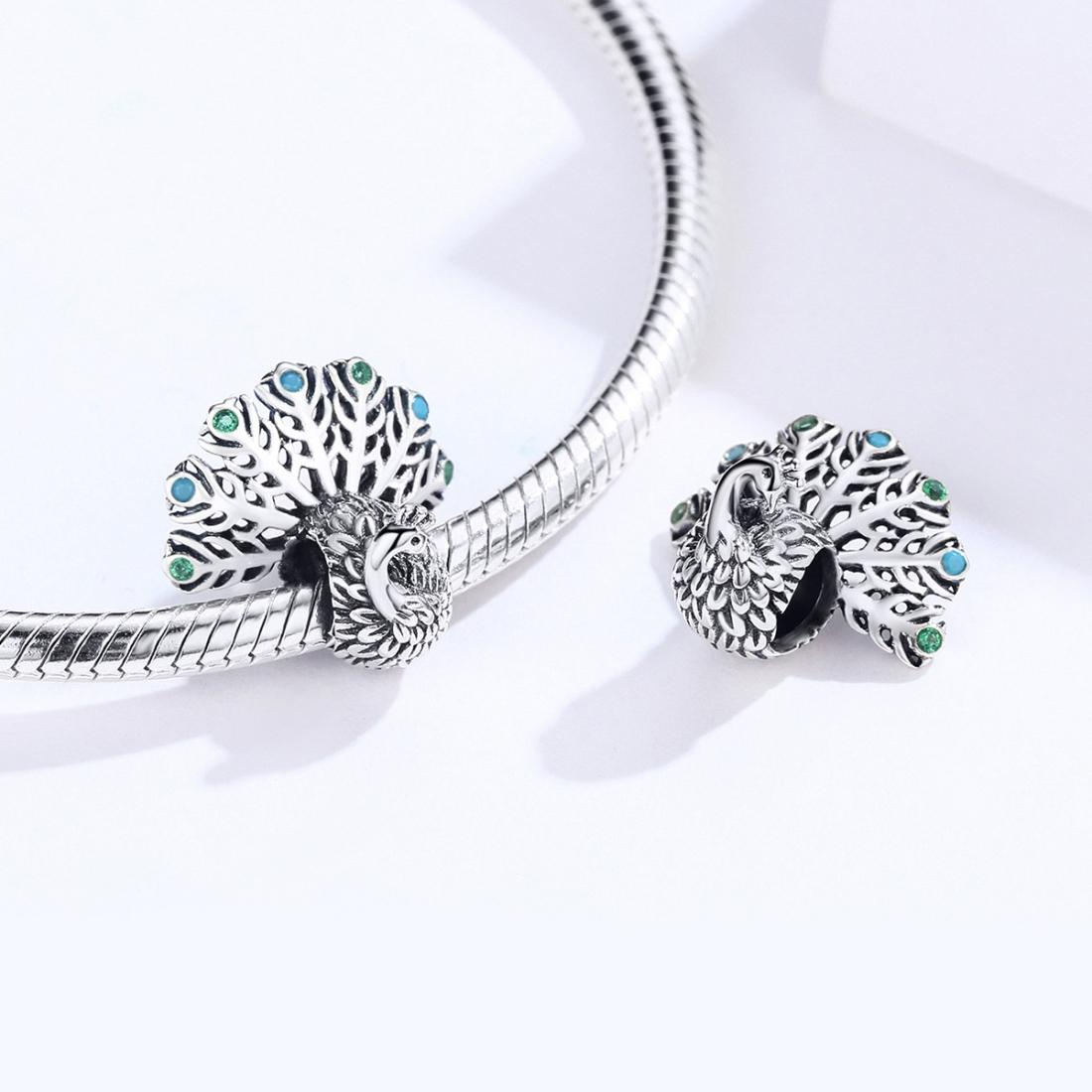 925 Sterling Silver Peacock Beaded Diy Bracelet 5