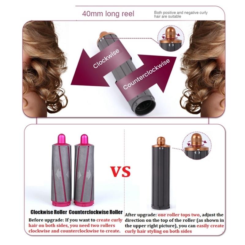 For Dyson Airwrap Hair Dryer Hs01 / Hs05 / Hd08 18.6 X 4Cm Upgraded Long Curling Barrels Nozzle With Long Adapter Golden 7
