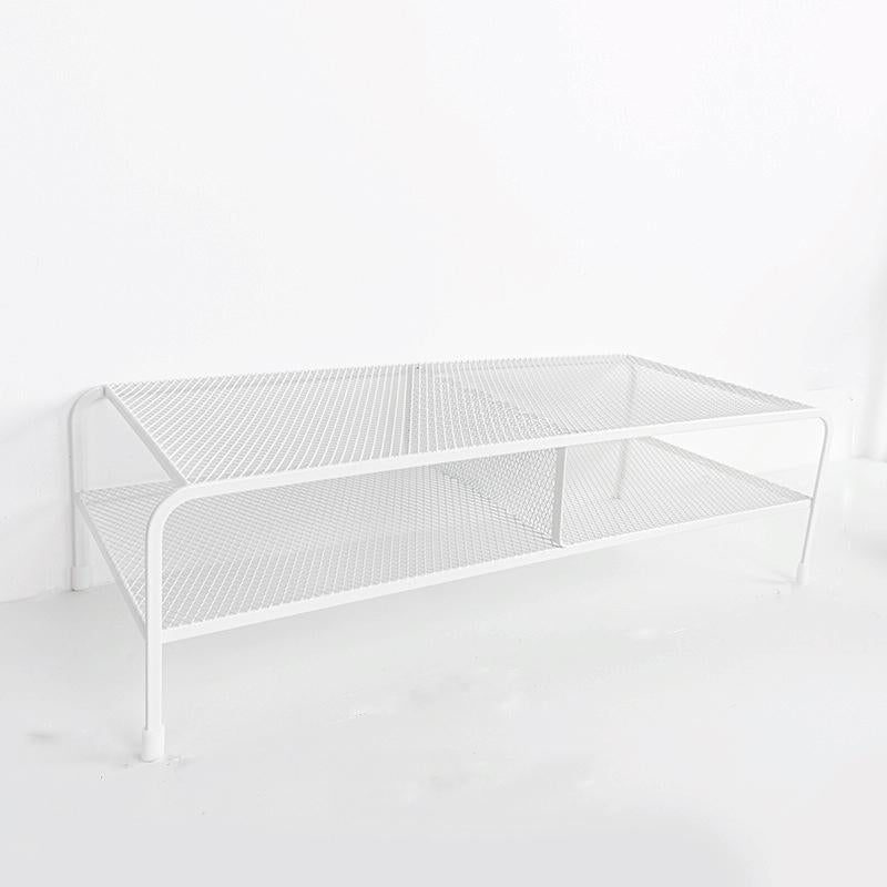 Desk Organizer Bracket for Elevated Computer Monitor - Wrought Iron - Deepen Dual Layer Split 11